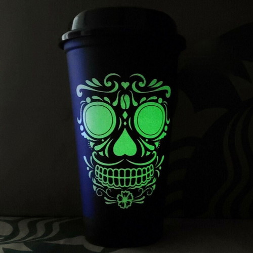 Starbucks Dia De Los Muertos επαναχρησιμοποιούμενο ποτήρι με φωσφορίζον κρανίο, Limited Edition καινούργιο