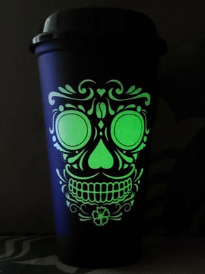 Starbucks Dia De Los Muertos επαναχρησιμοποιούμενο ποτήρι με φωσφορίζον κρανίο, Limited Edition καινούργιο