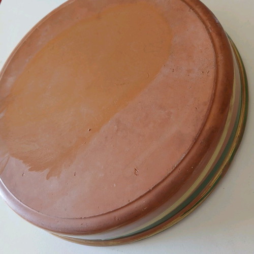Clay platter with painted border like new