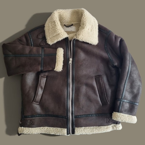 Sinsay women's jacket, brown faux leather
