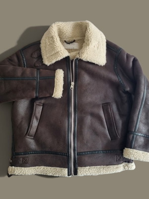Sinsay women's jacket, brown faux leather