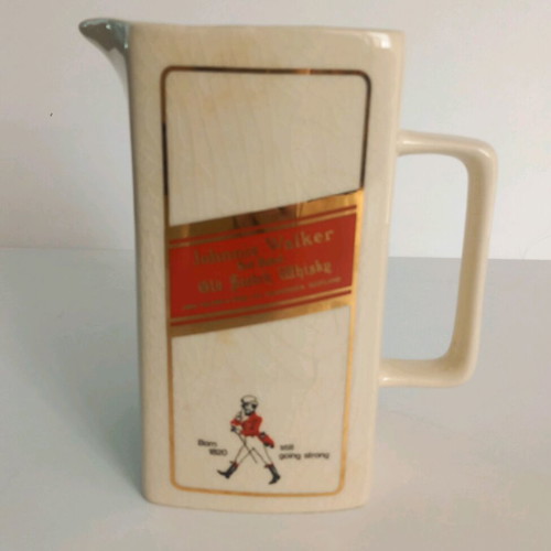 Vintage Johnnie Walker & Chivas Regal ceramic pitchers used, set of 2