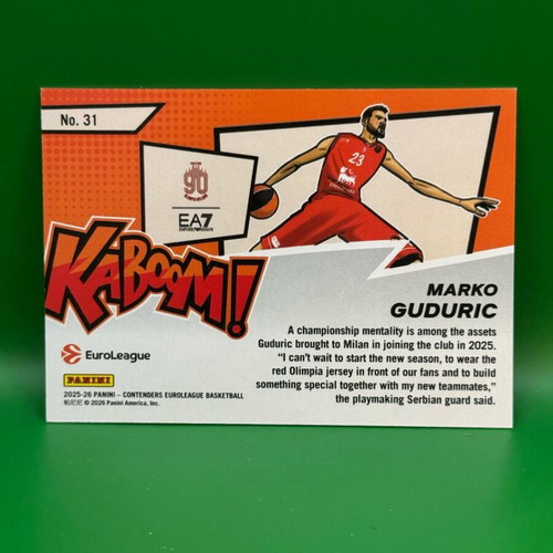 Marko Guduric Kaboom Horizontal Euroleague Contenders 2025-2026 SSP like new
