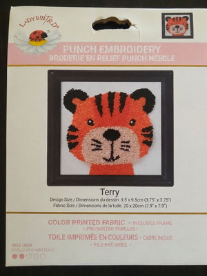 Needleart World Terry Punch Needle Kit, sealed tiger embroidery set