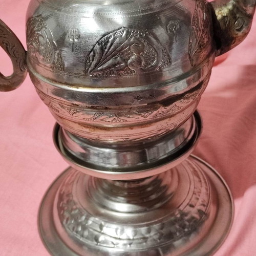 Turkish pitcher used, handmade bronze with engravings