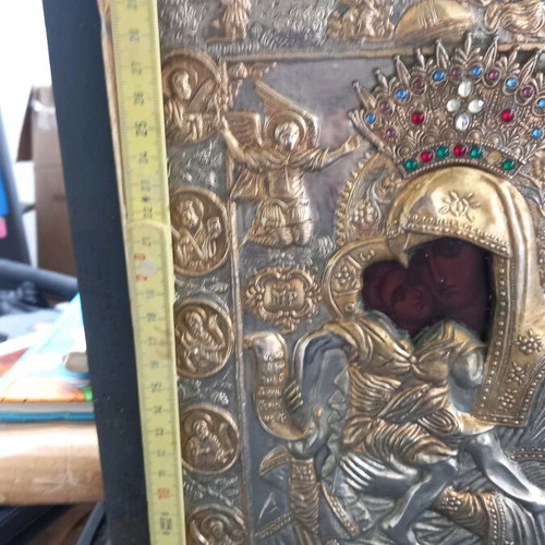 Axion Esti silver-gilded icon used 31x22.5cm