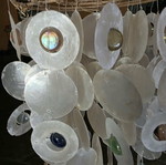 Ceiling light like new with mother of pearl and colorful glass