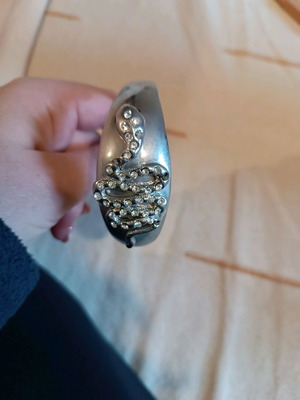 Χειροποίητο ατσάλινο γυναικείο βραχιόλι με σχέδιο φίδι σαν καινούργιο, ασημί