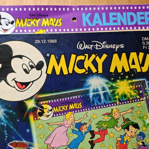 Micky Maus magazine used, German edition 1988 with 1989 calendar