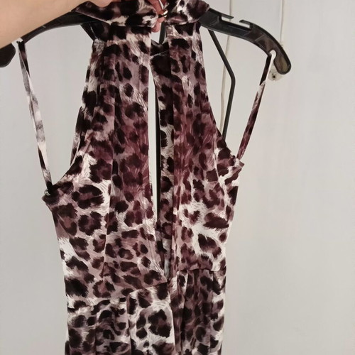 Halter neck velvet women's top like new, size small, beige brown