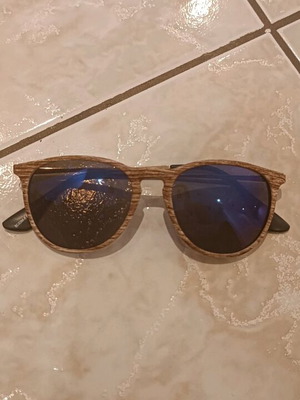 Sunglasses wooden frame like new, beige and brown