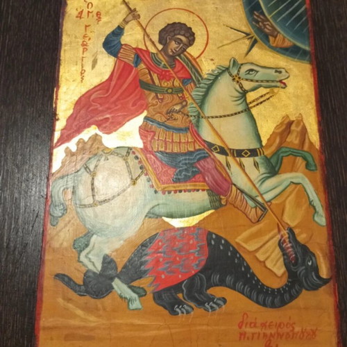 Saint George Icon used, 25×18 cm