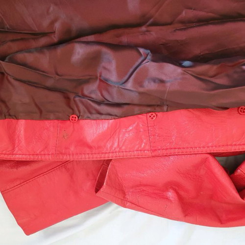 Leather coat used, Greek made, red, size M