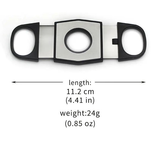 Black cigar cutter with stainless steel double blades new