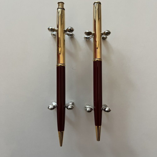 Parker Insignia pencil and pen pair, like new, red and burgundy