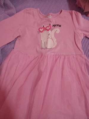 Pink dress with tulle Sinsay like new, size 122