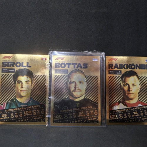 Formula 1 Match Attax collectible gold cards new, set of 3