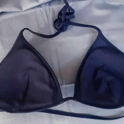 Glamour Zara Ousho Medium bikini top new, silver and dark blue with sequins