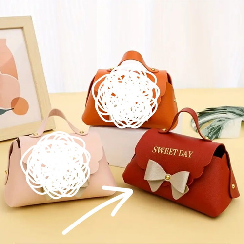 Gift bag new with bow and clasp red wine color