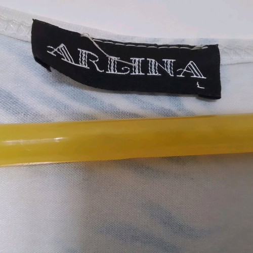 Arlina clothing summer blouse used, plus size L, side slits, unique sleeve