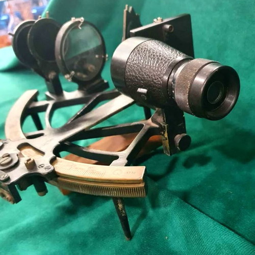 German naval sextant used, collectible antique from 1900s