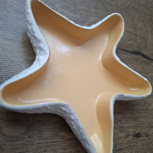 Handmade starfish plaster decor with acrylic paint, new