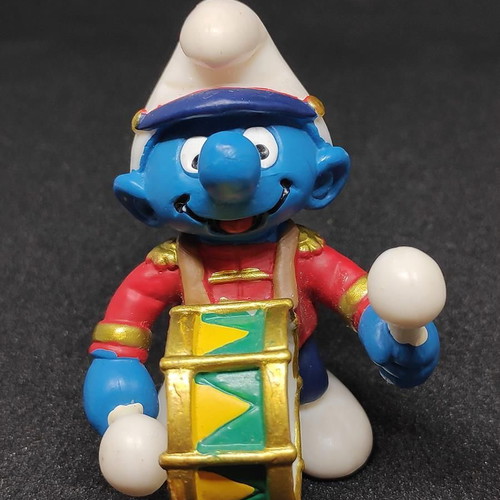 Schleich Smurf Drummer Figure 2001 like new