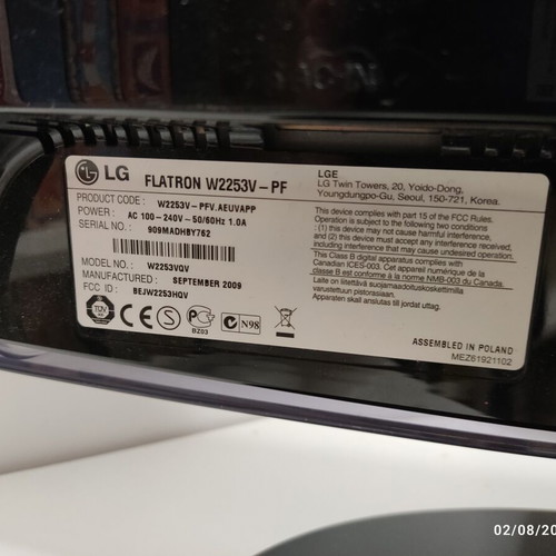 LG Flatron W2253V PF 22" computer monitor like new