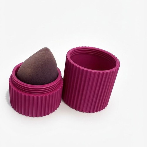 Makeup sponge case with screw cap, customizable color