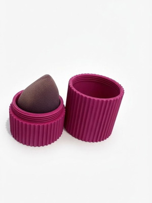 Makeup sponge case with screw cap, customizable color