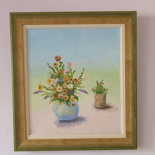 Signed oil painting used 51x46 cm in frame
