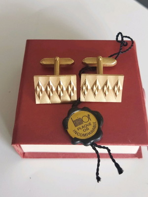 Laminor Plaqué Or cufflinks new, gold plated vintage
