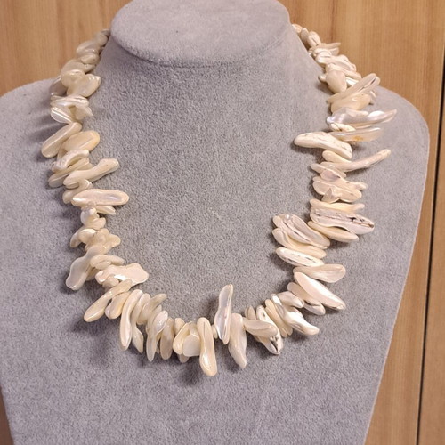 Vintage and modern mineral necklace, beige and brown tones