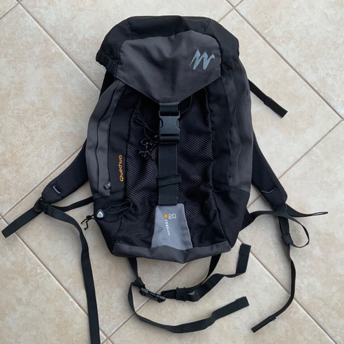 Backpack Quechua black, used, waterproof and durable
