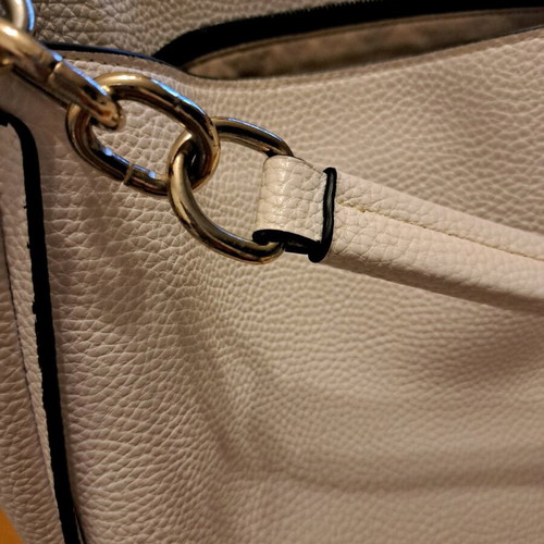 KEM shoulder bag used, large, white