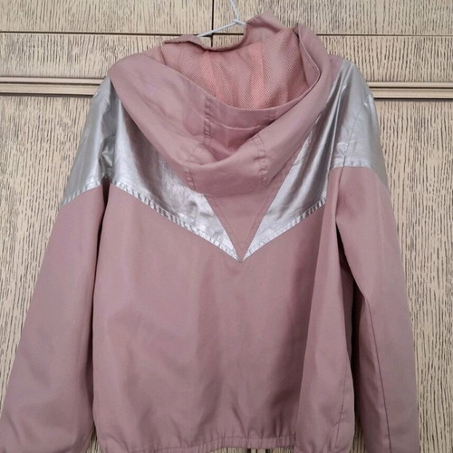 Orchestra lightweight hooded jacket like new, gray and pink