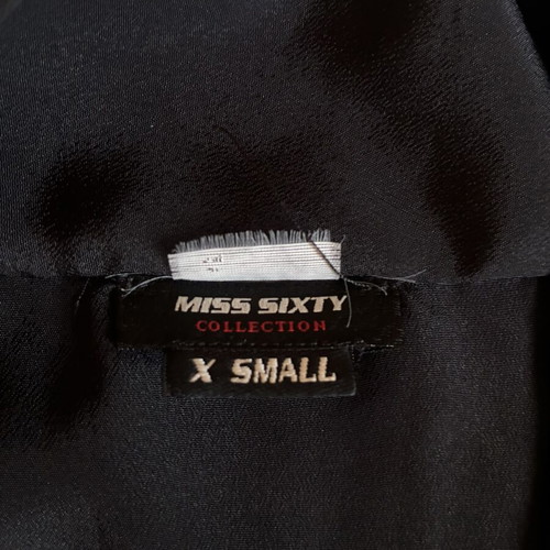 Miss Sixty vintage Y2K black ruched bodycon dress size XS like new