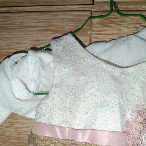 Baptism set for girls like new with dress, bolero, headband and size 21 shoes