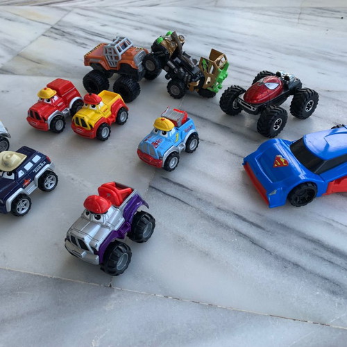 Metallic toy cars Tonka Hasbro and DC Comics used
