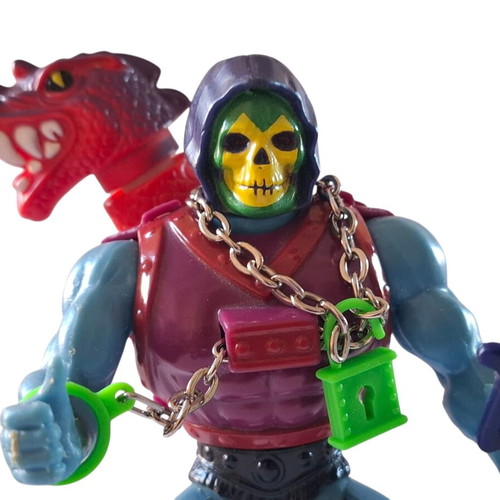 Mattel Masters of the Universe Dragon Blaster Skeletor figure used, 80s vintage