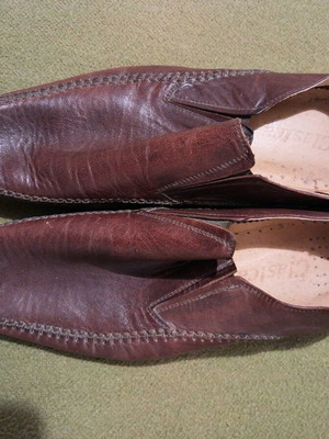 Leather men's shoes used, brown, size 43