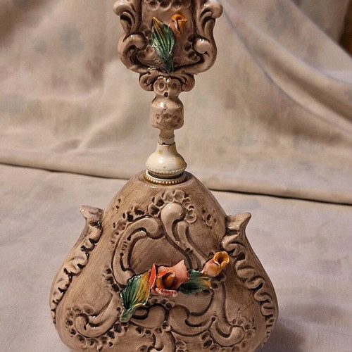 Large Kapodimonte cologne bottle used, pre-war