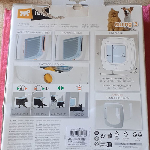 Plastic Pet Door with Entry Control, New