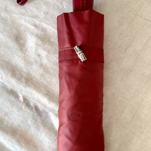 Vintage Longchamp Pierre Vaux folding umbrella, like new, red