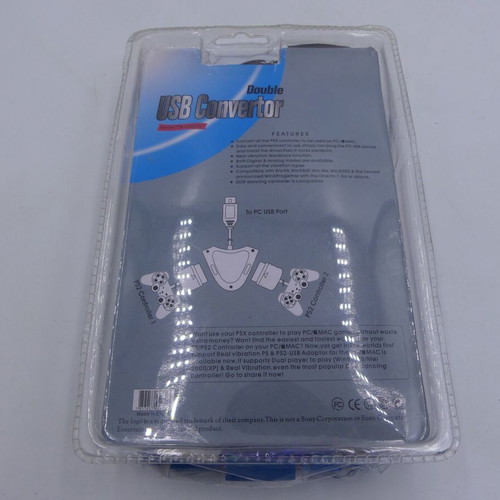 Double USB Converter PSX to USB TB-USB201 new with real vibration for DDR & WinXP