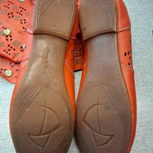 A.L.E. leather summer boots size 38 like new, orange