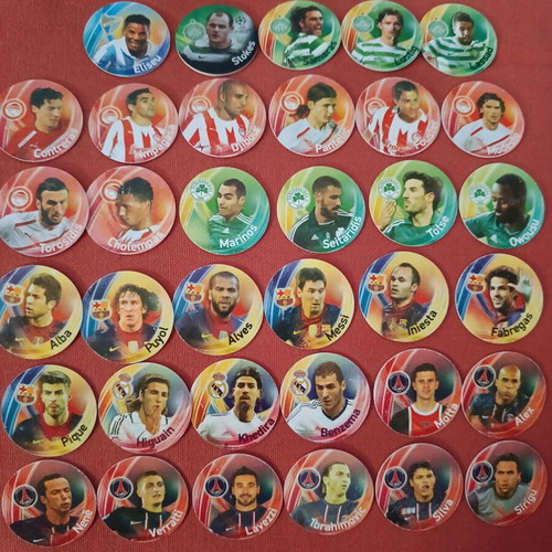Football Tazos 2011-12 used, single round collection