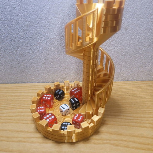 Dice Tower Castle Stairs Premium Gold new