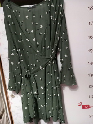 Marks and Spencer wrap dress like new, green, size 18