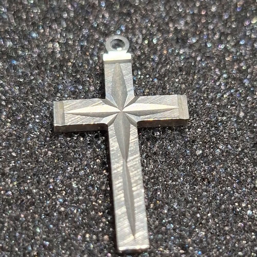 Silver Cross Pendant 950 with Embossed Star like new